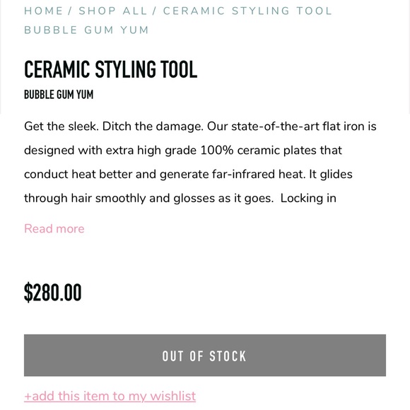 *SOLD* Hair Straightener by Pretty Young Thing (PYT) in “Bubble Gum Yum” - Picture 2 of 4